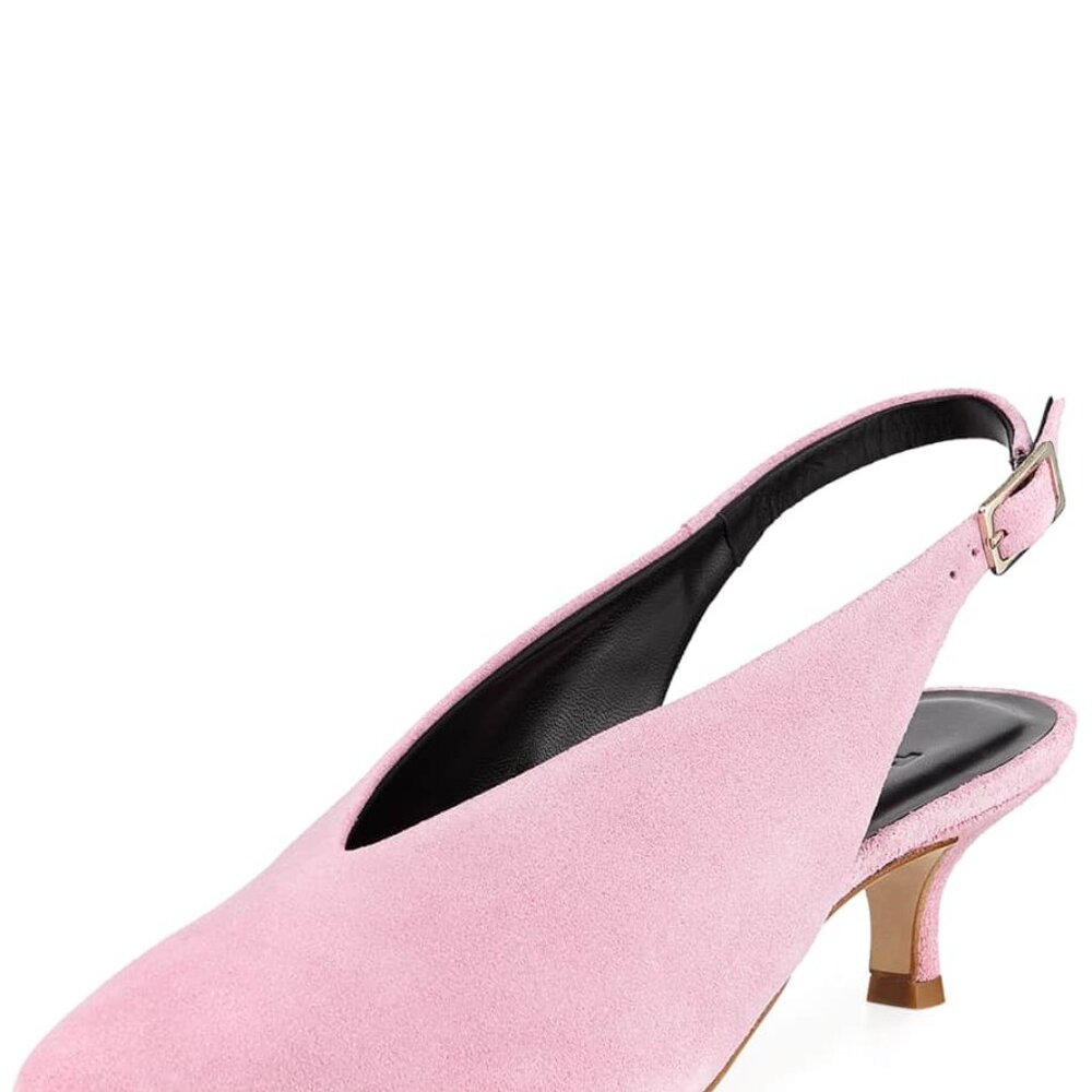 TIBI 'LIA' Pink Suede Slingback Heels (1 inch) Size 39,5.  Very good condition.